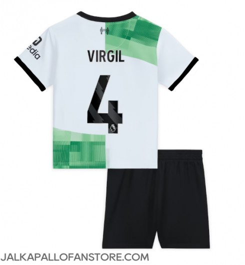 Liverpool Virgil van Dijk #4 Vieraspaita Lasten 2023-24 Lyhythihainen (+ shortsit)
